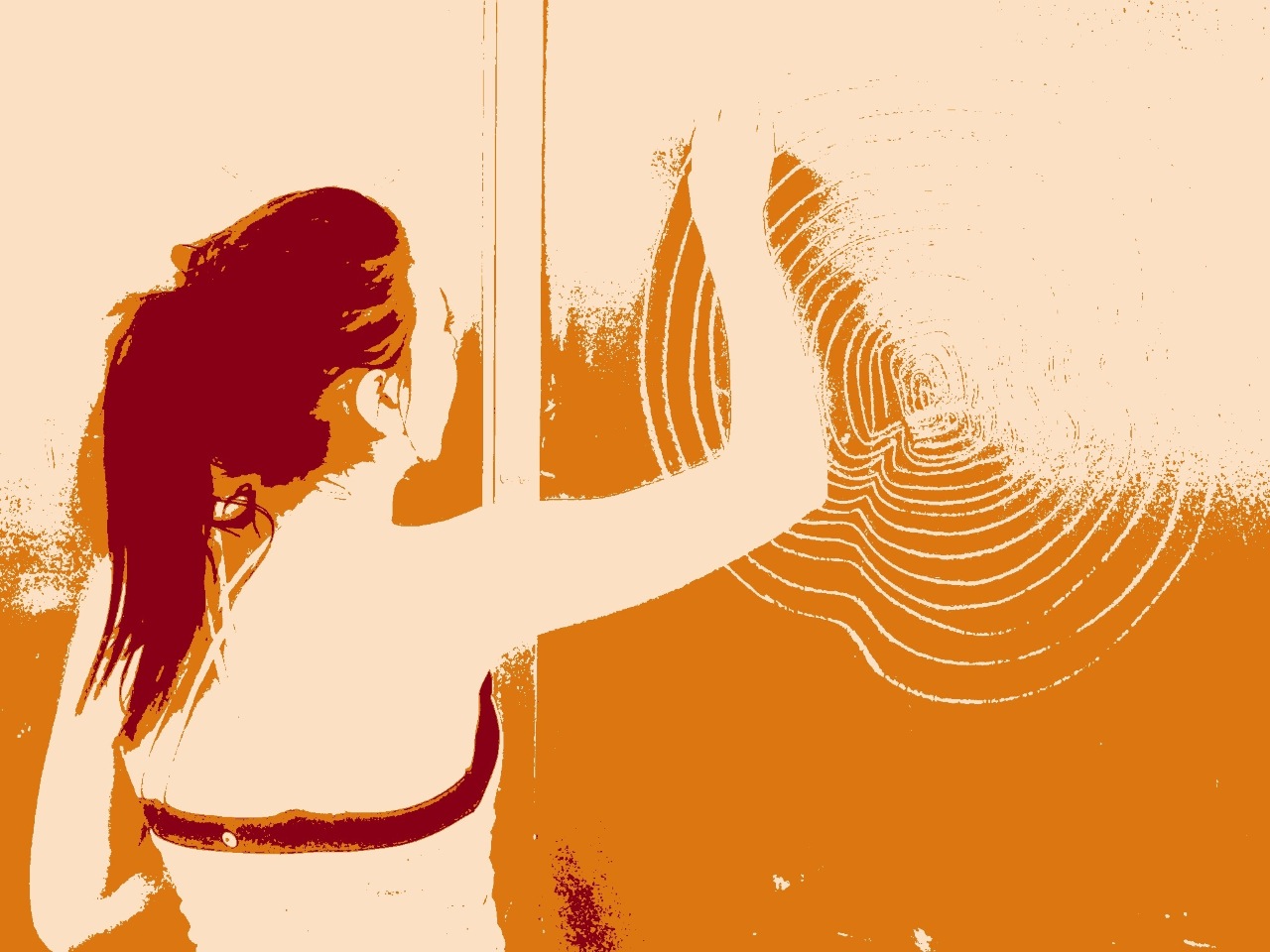 Diseñando con líneas en clase.